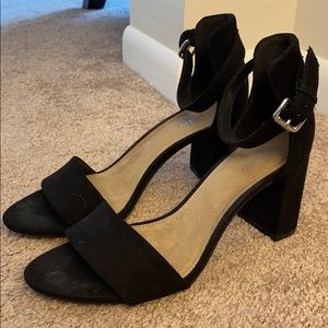 Black suede heels
